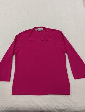 David Brooks  Square-Neck 3/4 Length Sleeve Sweater